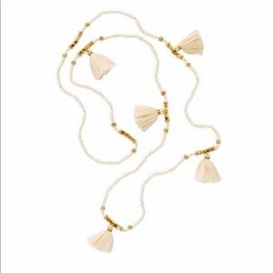 India Hicks No Hassle Tassel Necklace Ivory NIB